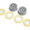 Losi Wheels, Silver, Yellow Beadlock (2): DBXL 2.0