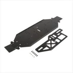 Losi Chassis W/Brace Plate, 4mm, Black: DBXLE