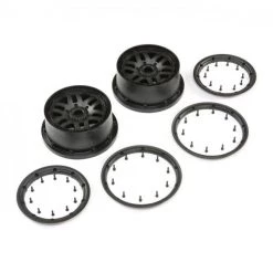 Losi Wheel Beadlock Set, Black (2): 5iveT 2.0