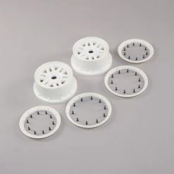 Losi Wheel Beadlock Set, White (2): 5iveT 2.0